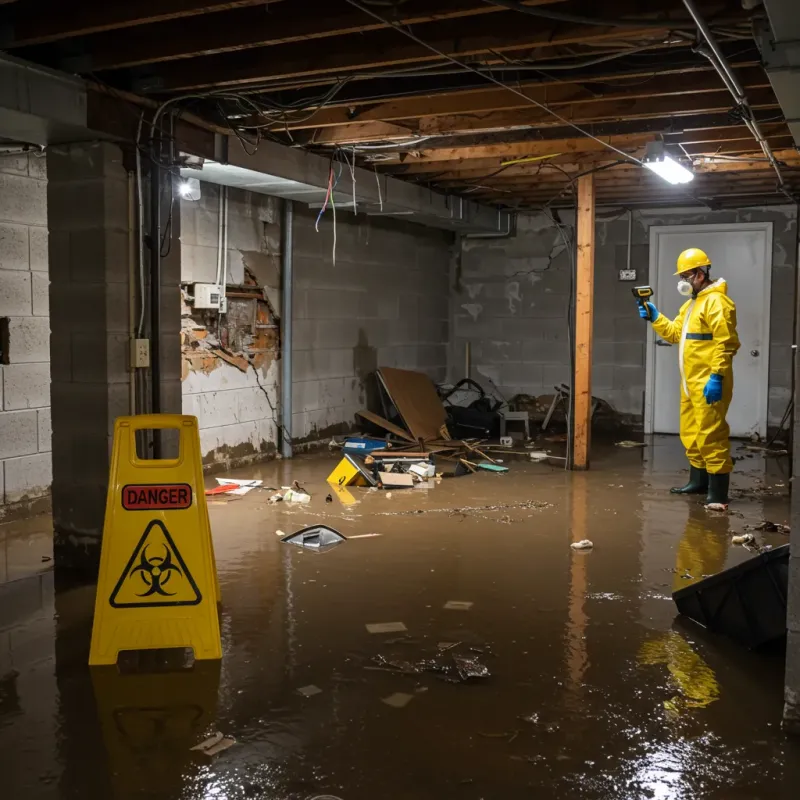 Flooded Basement Electrical Hazard in Athens County, OH Property