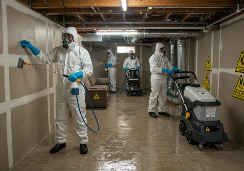 Basement Moisture Removal and Structural Drying process in Athens County, OH